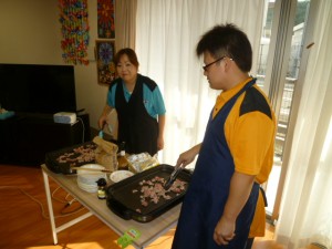 焼きそば作り