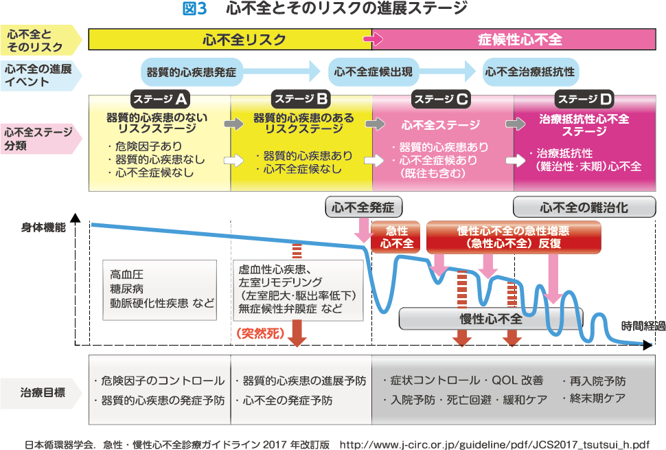 図3 心不全とそのリスクの進展ステージ